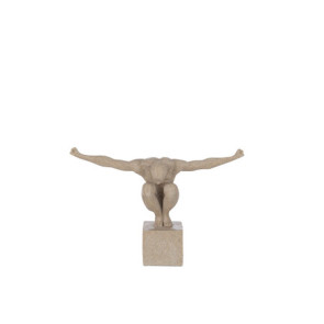 SCULTURA ATLETA+PIEDE IN MARMO SABBIA (32x11,5x23cm)