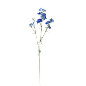 FIORE ARTIFICIALE ROSA CHINENSIS IN TESSUTO BLU CHIARO CON RIFINITURE IN METALLO (7x11xh.59cm)