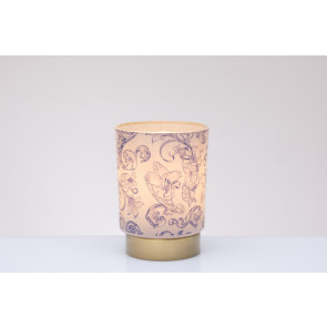LAMPADA IN VETRO CON FREGIO BLU (h.12cm)