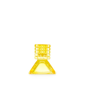 CANDELIERE MINI GIALLO IN VETRO (6x6xh.6.5cm)