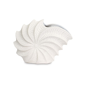 VASO NAUTILUS IN PASTA DI CERAMICA BIANCO (33x26cm)