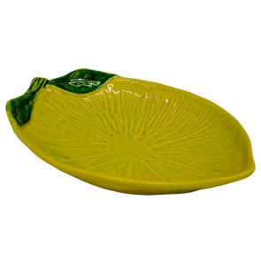 VASSOIO OVALE LIMONE IN CERAMICA GIALLO (39x28cm)