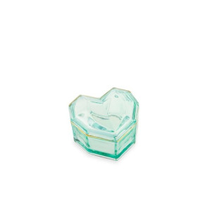 SCATOLA CUORE PICCOLA IN VETRO VERDE (8x8x4,7cm)
