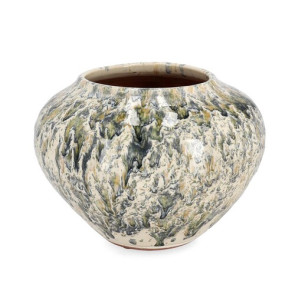 VASO BASSO MELANGE IN TERRACOTTA VERDE/BLU (Ã˜22,5x17,5h)