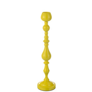 PORTACANDELE ALTO IN METALLO GIALLO (diam.14x57cm)