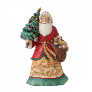 BABBO NATALE CON I GIOCATTOLI IN RESINA DIPINTA A MANO (12,5xh.20cm)