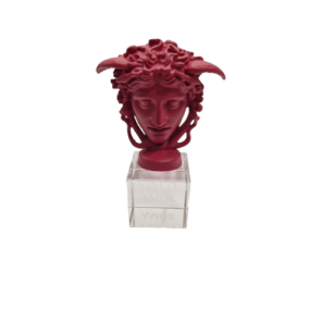 MEDUSA PICCOLA IN CERAMICA FRAGOLA SU BASE IN VETRO (3xh.8,5cm)