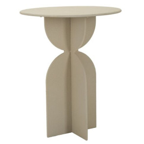 TAVOLINO ROTONDO DUNE IN METALLO CREMA (45x58cm)