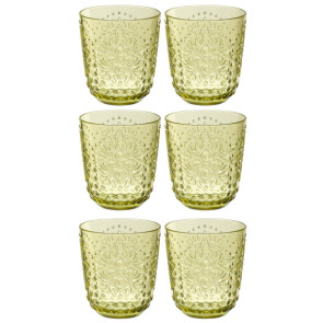 SCATOLA 6 BICCHIERI ACQUA IN ACRILICO VERDE (diam.9,6x10,6cm)
