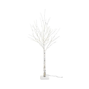 ALBERO BETULLA BIANCO CON BASE IN METALLO CON 500 LED (h.175cm)