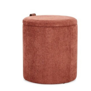 POUF CONTENITORE KATIA IN TESSUTO GINGER CON MANIGLIA IN SIMILPELLE (Ã˜39a - 44h)
