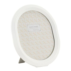 CORNICE OVALE IN PASTA DI CERAMICA BIANCA E VETRO (misura int. 20x25cm)