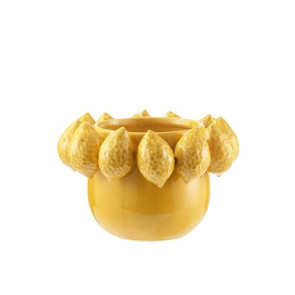 VASO &quot,LIMONI&quot, IN CERAMICA GIALLO (22,00 CM x H 14,00 CM)