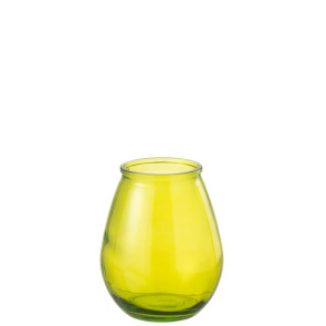 VASO PICCOLO OVALE IN VETRO GIALLO (19x19x23cm)