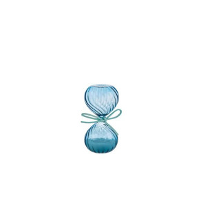 .CLESSIDRA IN VETRO COLOR CELESTE C/ASTUCCIO (h.8cm)