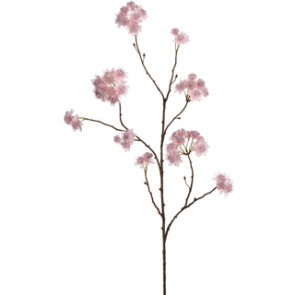 RAMO CON FIORI ASTRANTIA IN SETA ROSA (h.110cm)