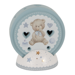 LED IN TERRACOTTA CON DIPINTO BABY CIELO (h.11cm)