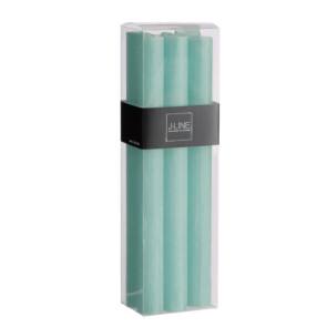 SCATOLA 6 CANDELE VERDE ACQUA- 9ORE (7x4,5x24cm)