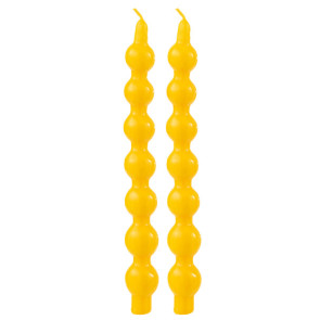 SCATOLA CON 2 CANDELE BORRACCIA GIALLO-5ore (h.30cm)