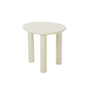 TAVOLINO ROTONDO BASSO IN LEGNO BIANCO (51x43x50cm)