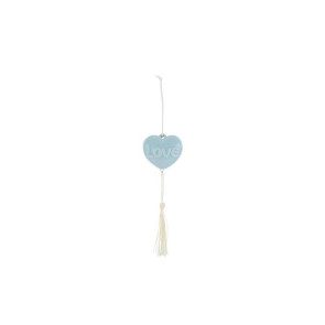 APPENDINO CON CALAMITA CUORE CELESTE CON SCRITTA LOVE E NAPPINA BIANCA (6x3cm)