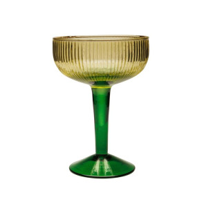 SET 6 BICCHIERI DA COCKTAIL IN VETRO VERDE (diam.10xh.13cm)