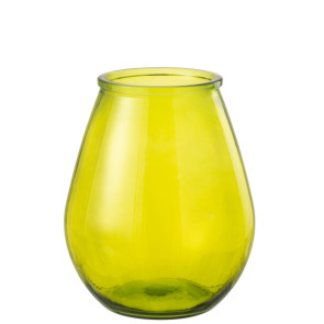 VASO LARGE OVALE IN VETRO GIALLO (29x29x35,5cm)