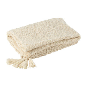 PLAID CON NAPPE IN COTONE CREMA (180x130cm)
