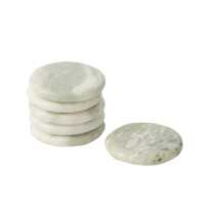 SET 6PZ SOTTO BICCHIERI IN MARMO BIANCO (10x10x1,5cm)