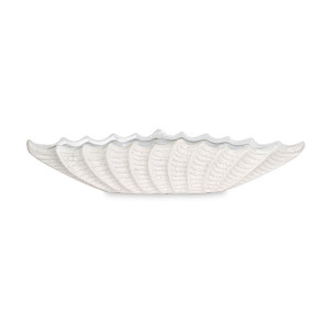 CIOTOLA NAUTILUS IN PASTA DI CERAMICA BIANCA (40,5x9x8h)