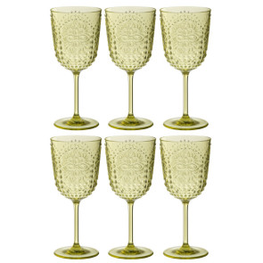 SCATOLA 6 BICCHIERI DA VINO ACRILICO VERDE (diam.8,9x20cm)