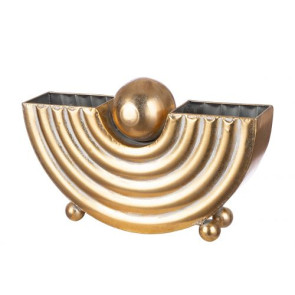 VASO, PICCHU, IN METALLO STRIATO ORO (12x4,5xh.29cm)