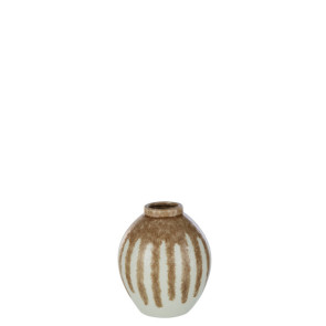 VASO VERNICE IN CERAMICA BEIGE/MARRONE CHIARO SMALL (18x18xh.20,5cm)