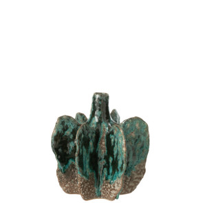 VASO NAGA IN CERAMICA AZZURRO/MARRONE (diam.18,5x20,5cm)