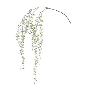RAMO CON FOGLIE IN SOSPENSIONE CON PAILLETE IN VERDE (3x6x117cm)
