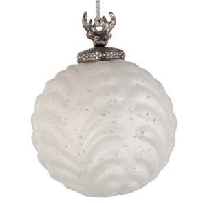 SFERA IN VETRO DECORUM BIANCO OPACO  (Ø10CM)