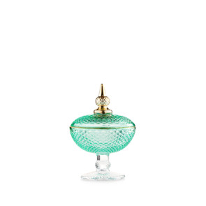 ALZATA PICCOLA IN VETRO VERDE (10,2x10,2x15cm)
