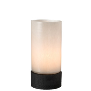 Portacandela/Vaso Ray Vetro/Legno Di Salice Grigio/Nero Medium (14,5x14,5x29cm)