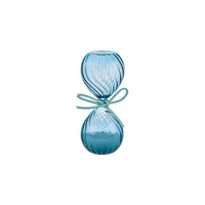 .CLESSIDRA IN VETRO COLOR CELESTE C/ASTUCCIO (h.12cm)