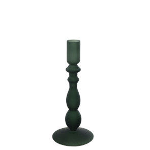 CANDELABRO OPACO BOROSILICATO IN VETRO VERDE SCURO (9X20CM)