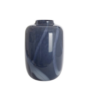 VASO DECORATIVO IN VETRO BLU/CREMA (Ã˜34x50 cm)