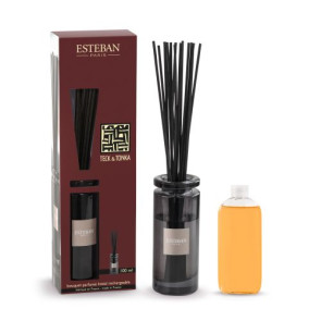 DIFFUSORE PER AMBIENTE- TECK E TONKA - IN VETRO (100ml) CON BACCHETTE