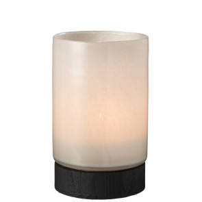 Portacandela/Vaso Ray Vetro/Legno Di Salice Grigio/Nero Large (20x20x31,5cm)