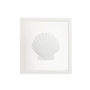 QUADRO CON CONCHIGLIA IN LEGNO/VETRO BIANCO (33x4x35,5cm)