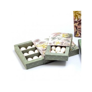 SCATOLINA CON CONFETTI OREFICE IN CARTONCINO LINEA TROPICAL (12x12x2cm)