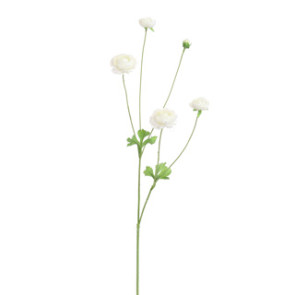 RAMO CON FIORI DI RANUNCOLO IN SETA CREMA (h.90cm)