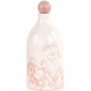 BOTTIGLIA D'OLIO TOILE IN CERAMICA ROSA CON SCATOLA 300ML (h.16cm)