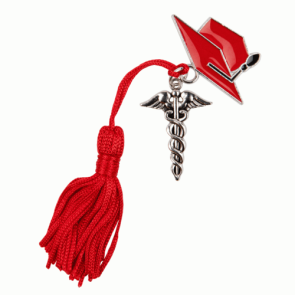 ZAMA CON NAPPINA ROSSA E CON TOCCO ROSSO E SIMBOLO FARMACIA IN ACCIAIO  (4cm)