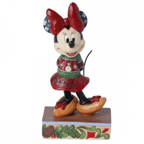 'MINNIE MOUSE CHRISTMAS' SCULTURA IN POLVERE DI PIETRA (8x5x14,5cm)