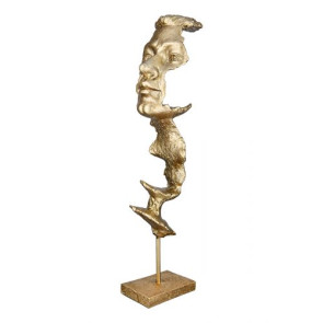 SCULTURA IN METALLO ORO, MOTIVO DEL VOLTO (7,5x22,5x31h)